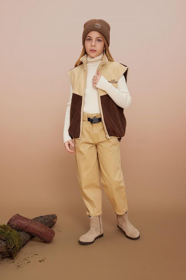 Kız Çocuk Slouchy Fit Düz Paça Gabardin Pantolon A9606a823wn - 3