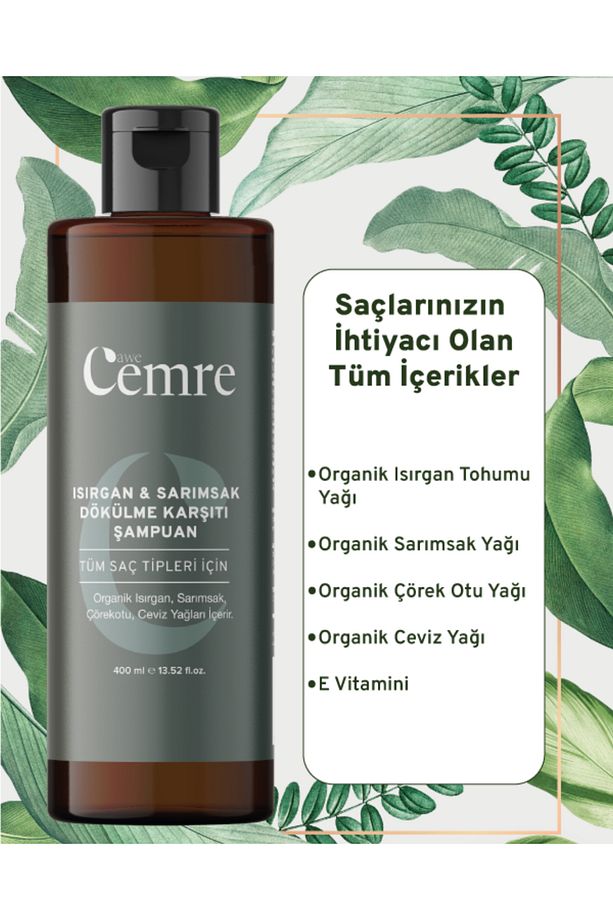 Isırgan Sarımsak Şampuanı Saç Dökülmelerine Karşı Yağlı Saçlar Için 400 ml Şampuan - 3