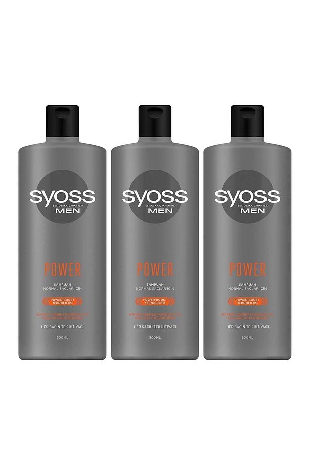 Men Power Güçlendirici Şampuan 500 ml - 3 Adet - Saç Bakım Seti - 1