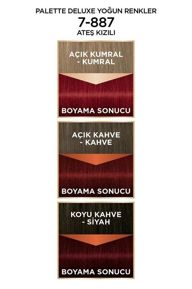 Deluxe Yoğun Renkler 7-887 Ateş Kızılı X 2 Adet Saç Boyası - 5