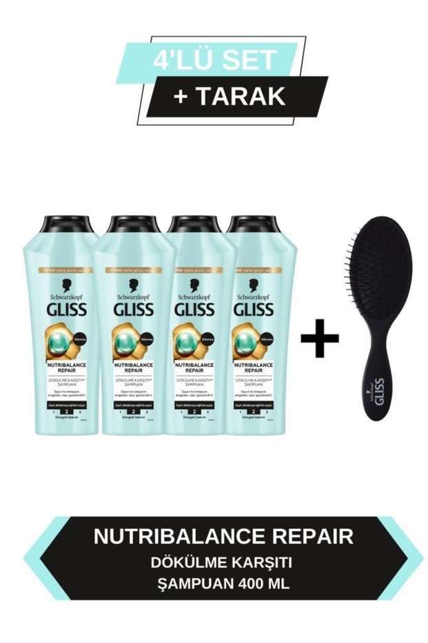 Nutribalance Repair Anti-Hair Loss Shampoo 400 ml X 4 Pcs+Comb