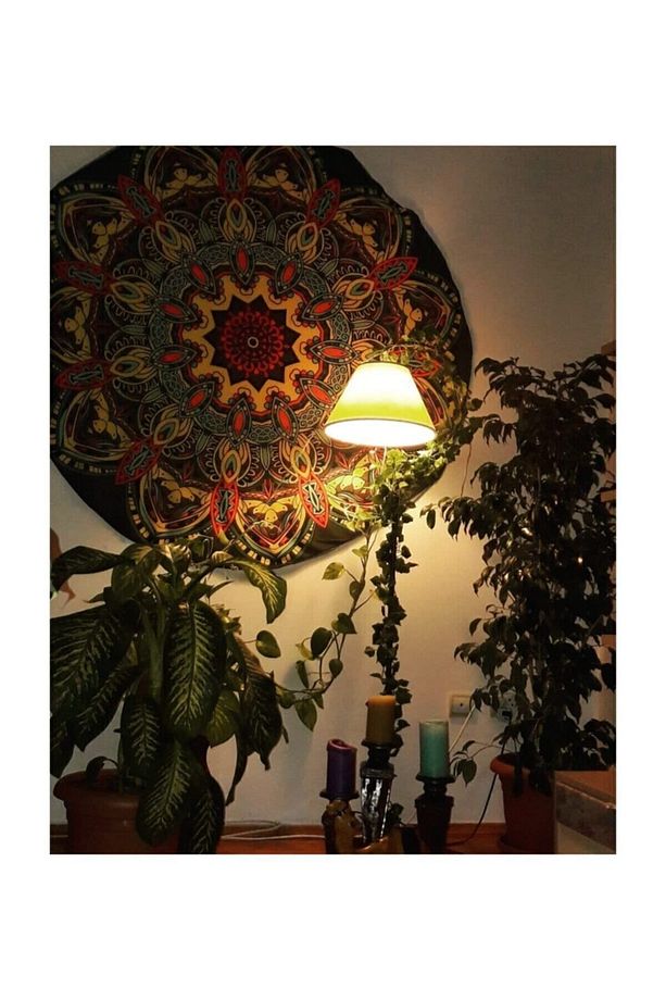 Mandala Yuvarlak Duvar Örtüsü Tapestry 150x150 - 2