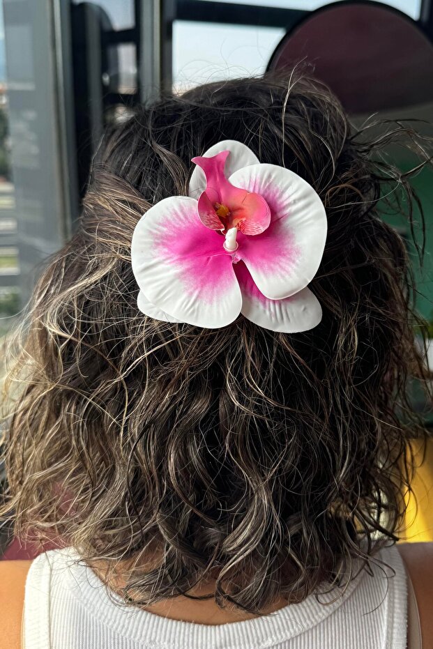 White and Pink Color Aloha Orchid Clamp Buckle