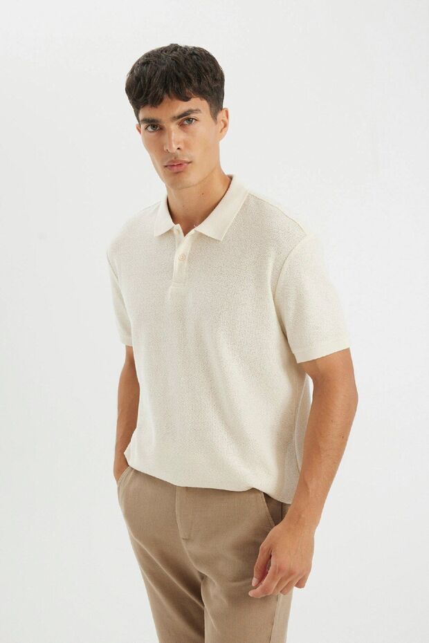 Regular Fit Kısa Kollu Krep Polo Tişört C4149ax24sm - 4