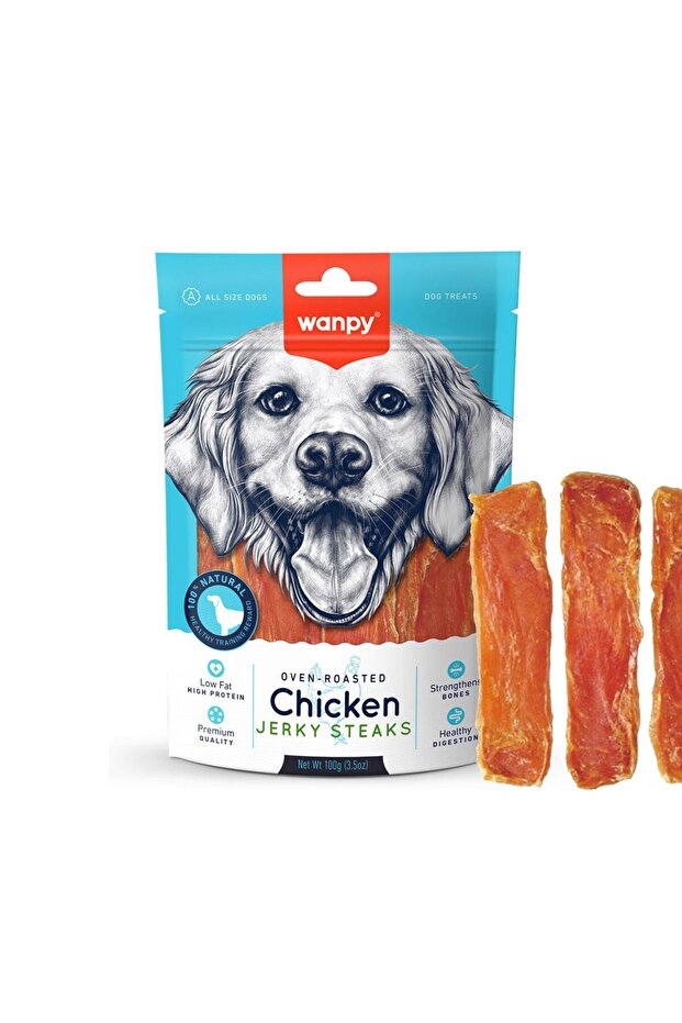 Chicken Jerky Steaks Dog Treats, 100g
