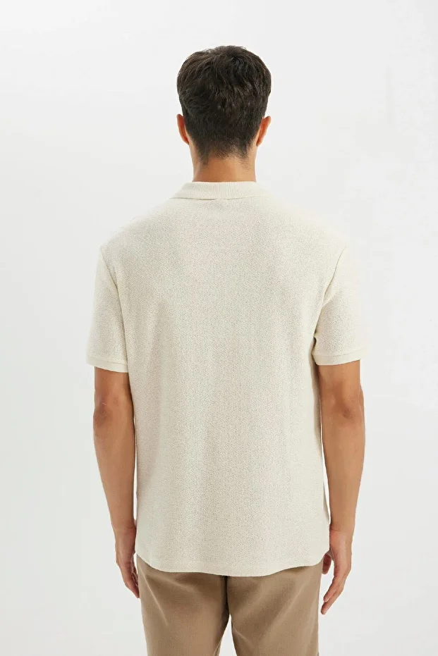 Regular Fit Kısa Kollu Krep Polo Tişört C4149ax24sm - 7