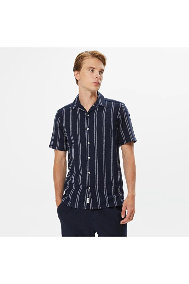 ONSTREV LIFE REG STRUC STRIPE SS SHIRT Dark Navy - 1