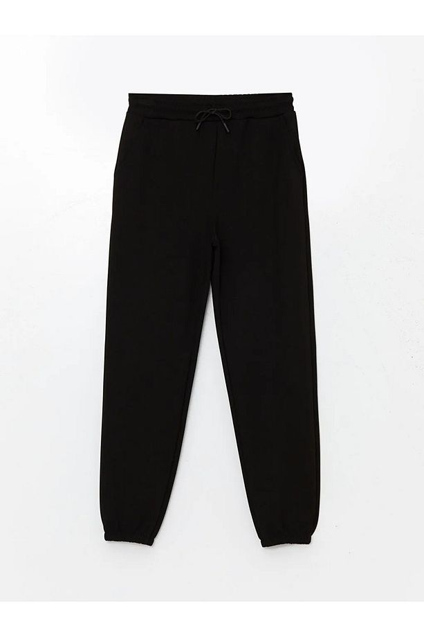 LCWAIKIKI Basic Yeni Siyah Beli Lastikli Kadın Jogger Eşofman Altı - 1