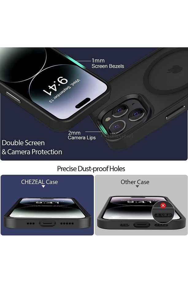 İphone 13 Pro Max Kılıf Mat Magsafe Şarj Özellikli Darbe Önleyici Hassas Buton Renkli Yumuşak Kenar - 5