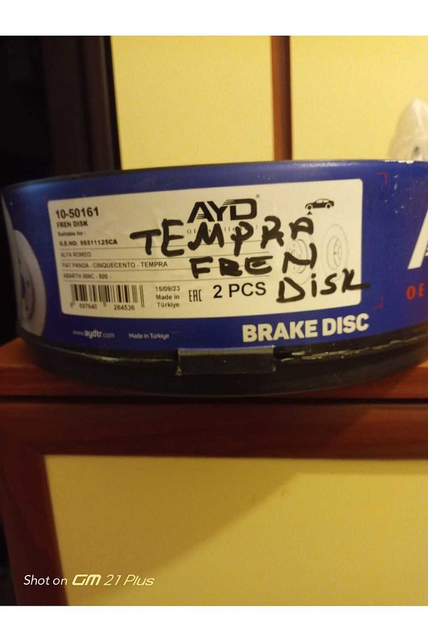 TEMPRA TIPO UNO FREN DISK ON TAKIM SAG SOL AYD MARKA - 1