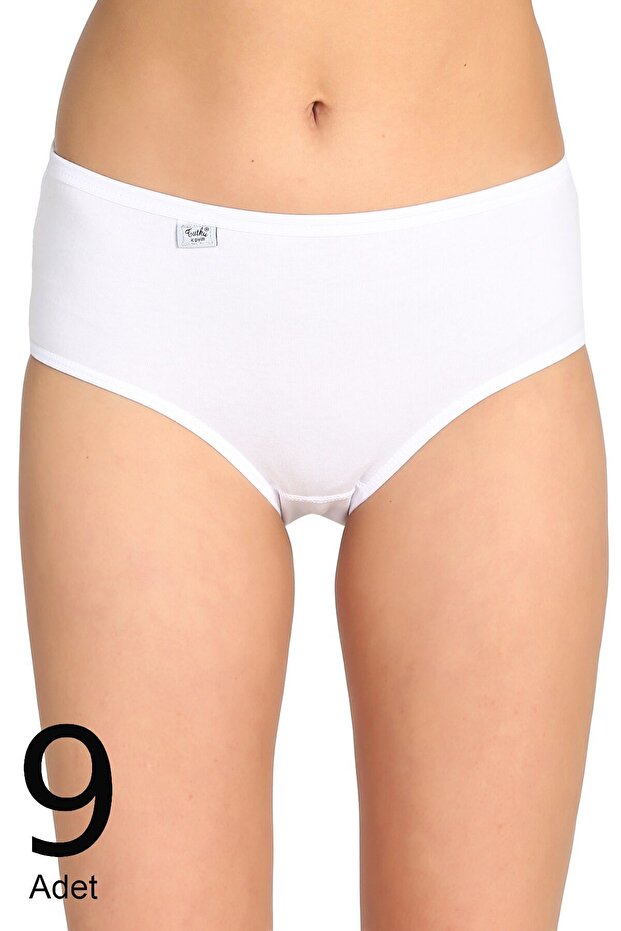 Women's White 9 Pack Lycra Bato Panties ELF568T0924CCM9