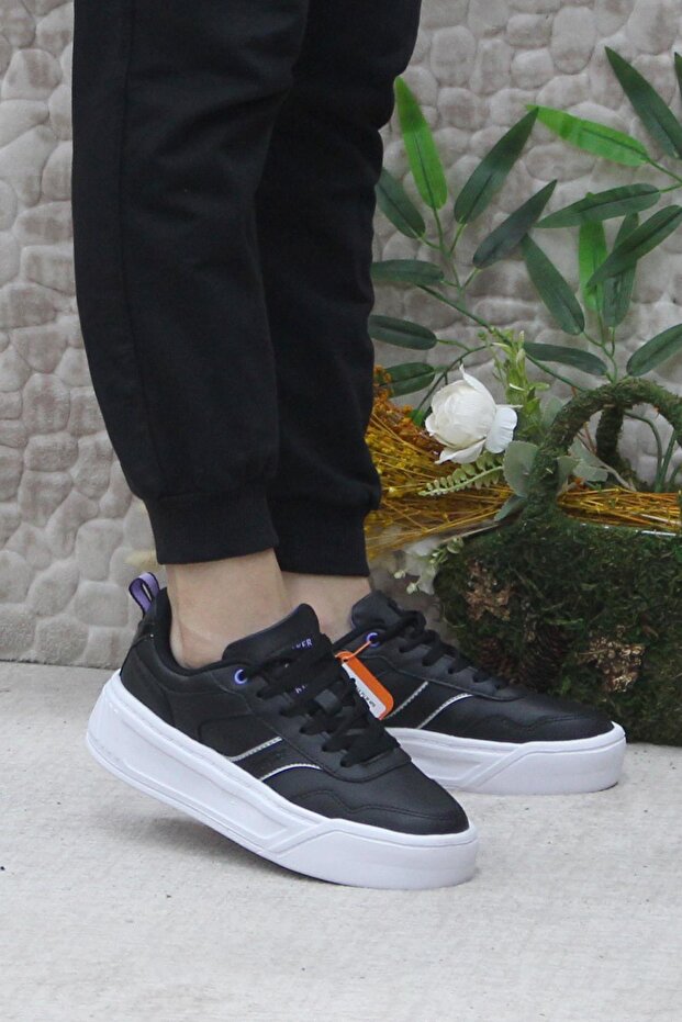 Adexa Pu W Black White Lightweight Comfortable Original Product Sneaker Women's Shoes