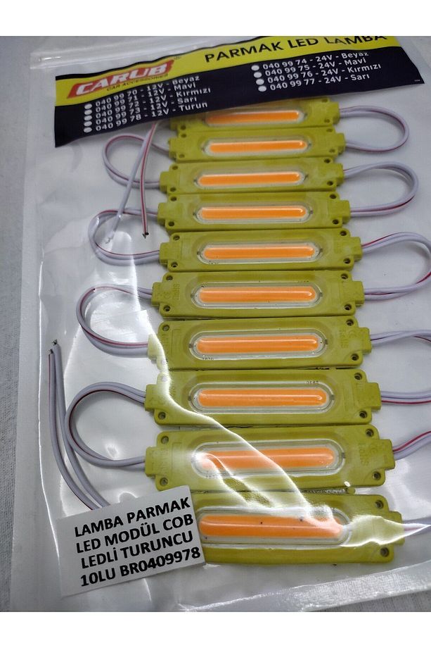 Parmak Led Modül COB Ledli (TURUNCU) SU GEÇİRMEZ (12 V)(10 aDET) - 1