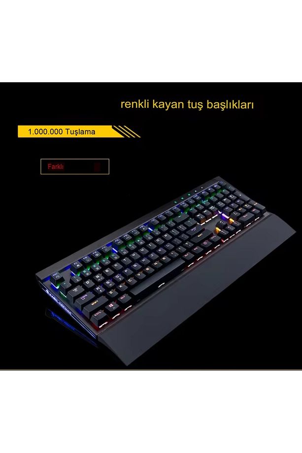 2'li Set GK60 Uyumlu Oyuncu Klavyesi VE X15 Mouse Fare Bilek Destekli Klavye RGB klavye mouse - 9