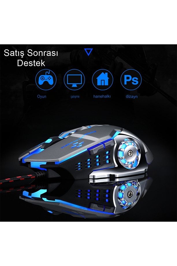 2'li Set GK60 Uyumlu Oyuncu Klavyesi VE X15 Mouse Fare Bilek Destekli Klavye RGB klavye mouse - 8
