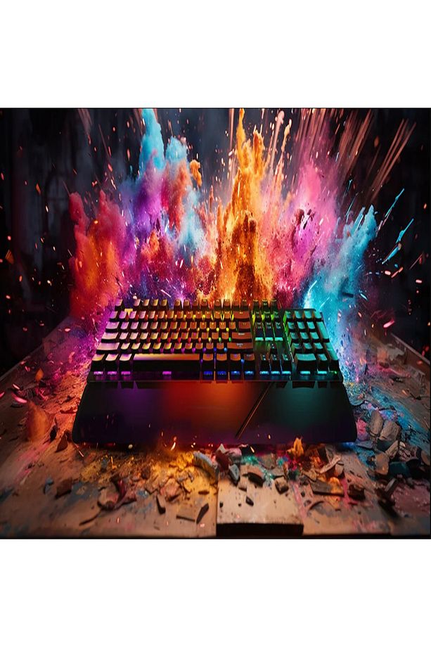 2'li Set GK60 Uyumlu Oyuncu Klavyesi VE X15 Mouse Fare Bilek Destekli Klavye RGB klavye mouse - 3