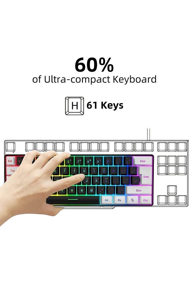 K620 Rgb 61 Tuş Kırmızı Switch Type-c Kablolu Mekanik Klavye-hot Swap - 3