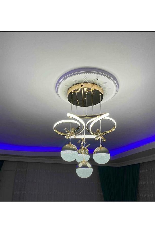 Dron Model Ledli Sarkıt 4 Toplu Avize - Salon Oturma Odası Model - 2