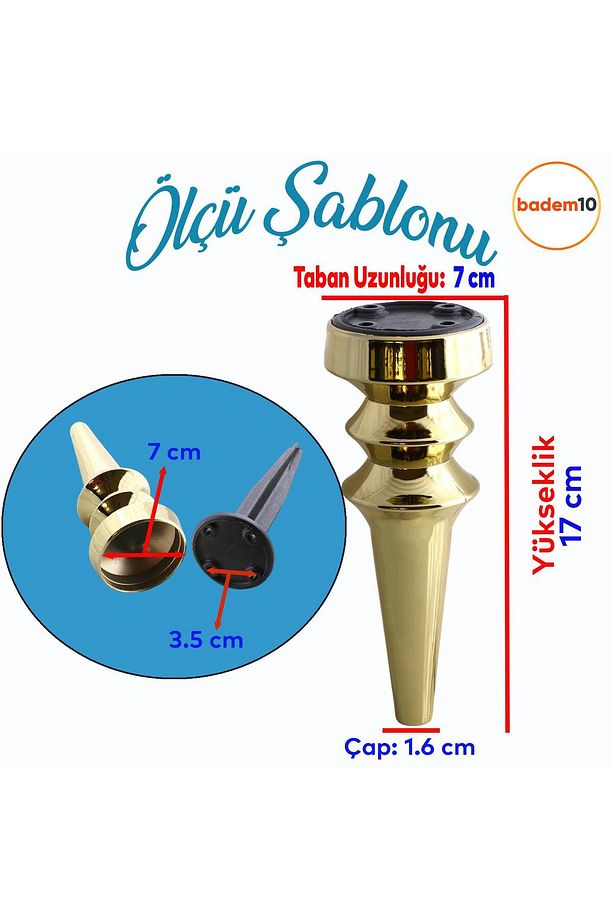 Oliva Gold 17 Cm Mobilya Kanepe Koltuk Tv Ünitesi Konsol Yükseltme Yükseltici Ayağı Ayakları 4 Adet - 2