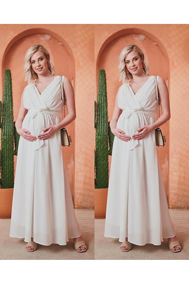 HAMİLE ŞİFON ELBİSE - 2