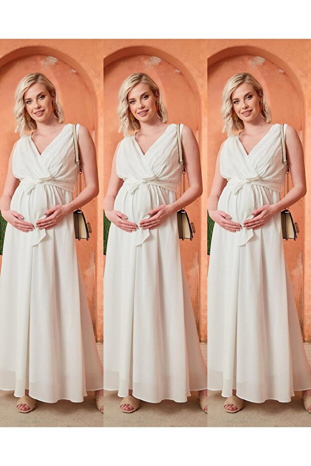 HAMİLE ŞİFON ELBİSE - 1