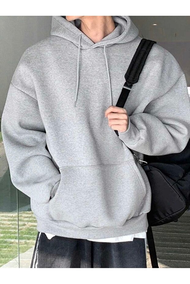 سترة رمادية مقنعين عادي - 1