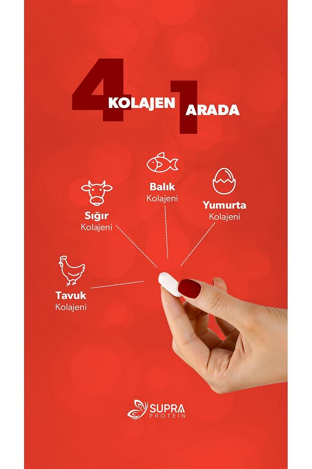 Multi Collagen Complex 60 Tablet- 5 Tip Kolajen Karışımı + Hyaluronik Asit & Vitamin C - 7