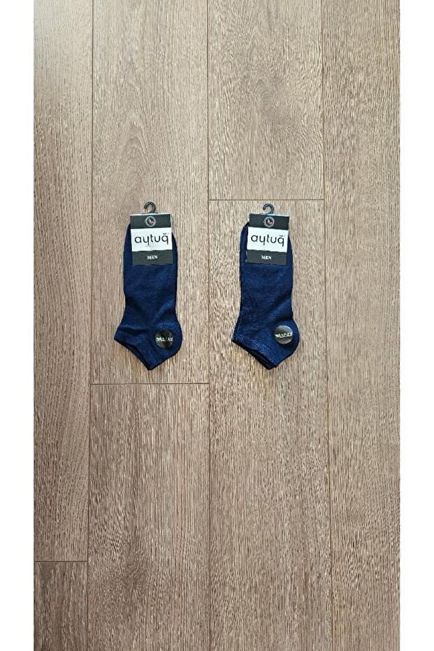 2 Pairs Summer Season Men's Navy Color Bamboo Booties Socks - 14200