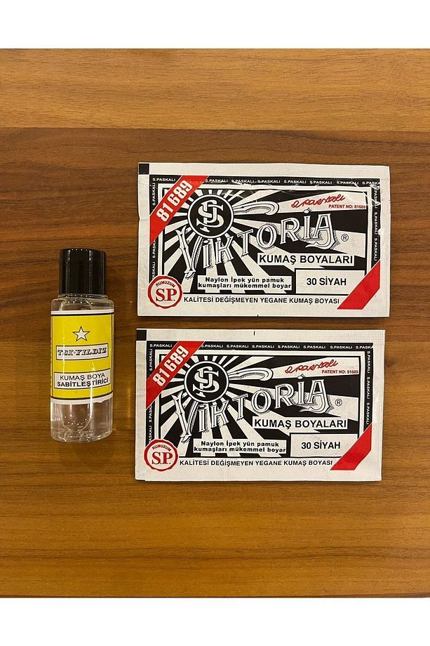 Kumaş Boyası Siyah 2 Paket+sabitleme 1paket - 1