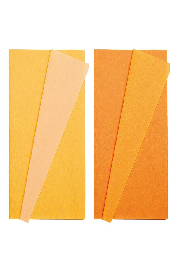 Çift Taraflı Alman Krapon Kağıdı 2li Set, 90gr 25x125 Cm,Altınbaşak&Düğün Çiçeği Sarısı,Sarı&Turuncu - 1