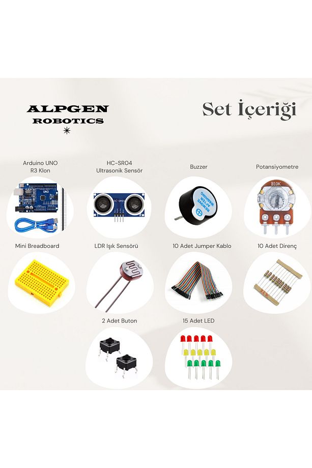Uno R3 Robotik Kodlama Başlangıç Seti Proje Kitapçığı Alpgen Robotics - 3