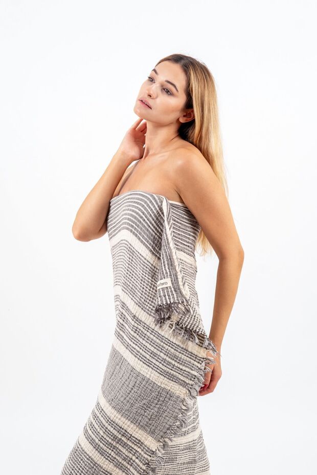 Muslin Peshtemal Bathroom Beach Towel 4 Layers 100% Cotton 90x170 Cm Striped Peshtemal