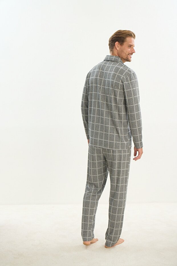9541 بدلة بيجامة بأزرار للرجال - 3