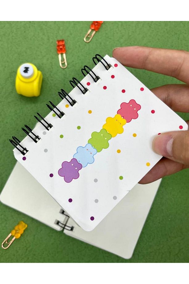 Sevimli Ayıcıklar A7 Spiralli Mini Defter / Scrapbook /defter Süsleme Notebook/bullet Journal - 1