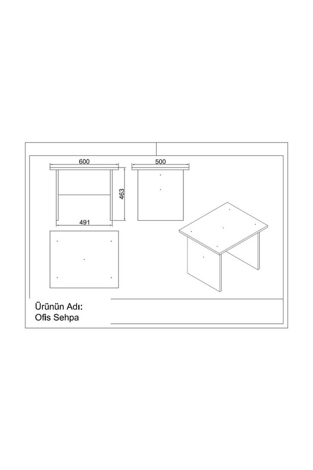 Verona Abcdefg2 Ofis Büro Masa Takımı Meşe-siyah - 4
