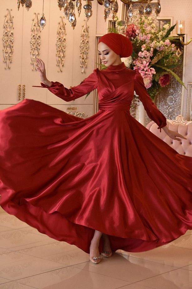 Zemheri Kırmızı Abiye Elbise - 1