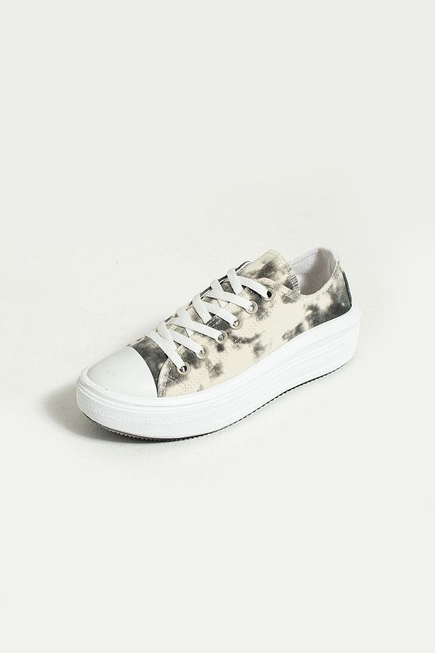 Kadın Siyah Krem Unisex Yüksek Taban Convers Model Keten Sneaker - 5