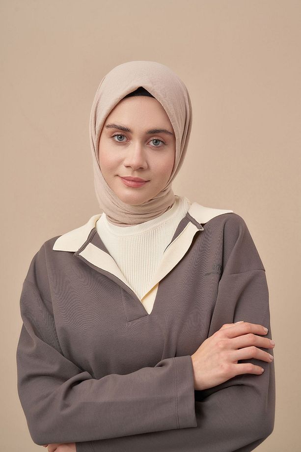 Pamuk Jazz Eşarp - Bej - 3