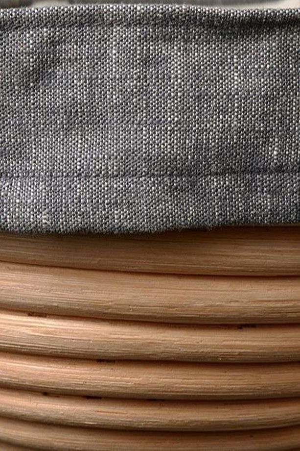 Jasnıng Kumaş Kaplı Hasır Ekmek Sepeti Rattan 22 Cm - 7