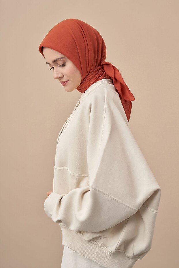 Pamuk Jazz Eşarp - Kiremit - 2