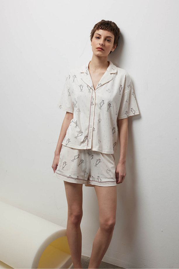 Kadın Pamuklu Şort Pijama Altı - 3