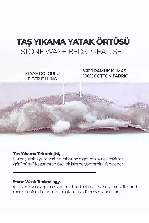%100 Pamuk Çift Kişilik Pike Takımı Özel Taş Yıkama Yatak Örtüsü Yumuşak Modern Rabio Yeşil - 5