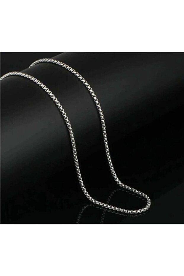 Erkek Çelik Kolye Örme Zincir Kolye 65 Cm - 1