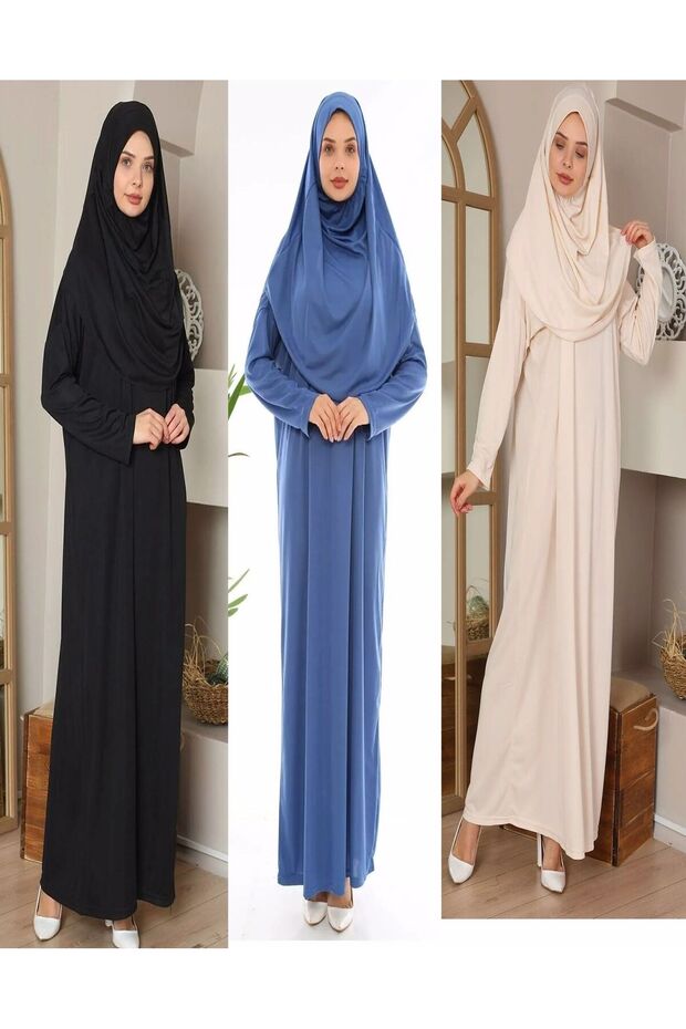 Tek Parça Namaz Elbisesi Boydan Giymeli - 1