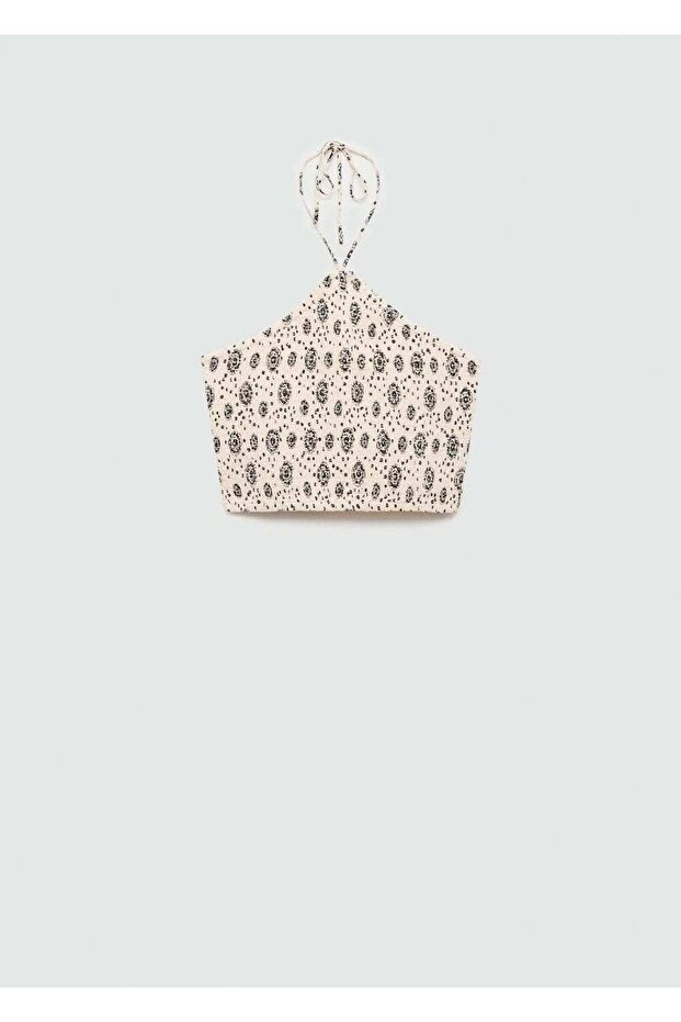 Patterned Drawstring Blouse - 3