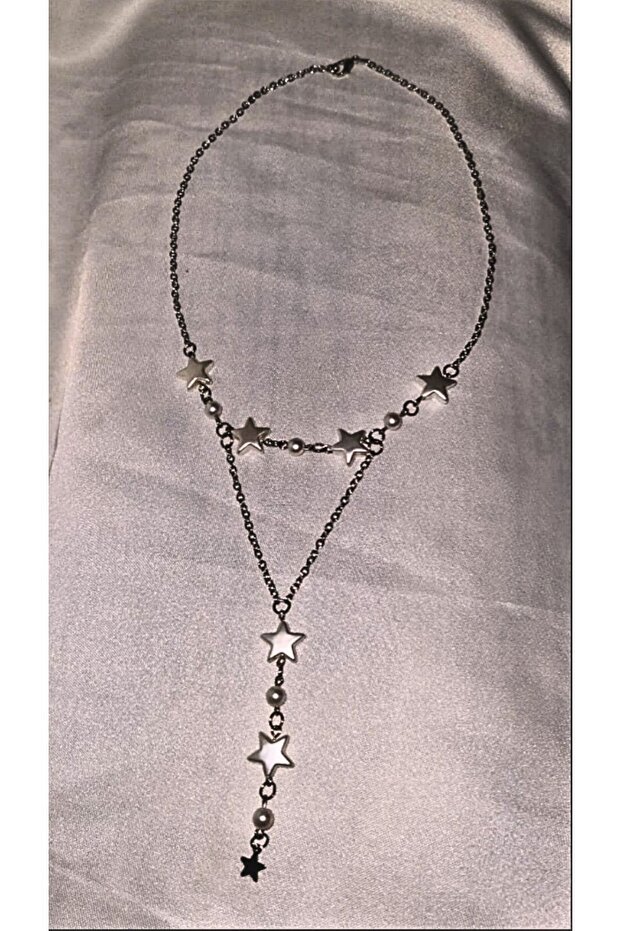 Blacksilver Yıldızlı Inci Y2k Kolye - 6