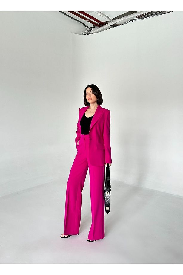 Blazer Takım Elbise Tek Düğme Ceket Pantolon - 8