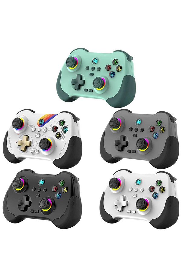 Z01 PC/PS4/PS3/IOS/Switch/Android Telefon TV Tablet Titreşimli RGB Bluetooth Joystick Gamepad - 3