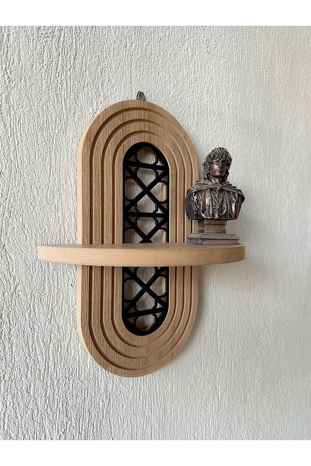 Ahşap Ortası Desenli Duvar Rafı (MDF) - 4