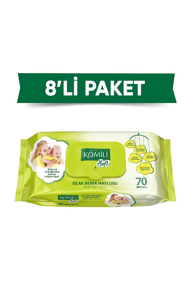 Soft Islak Havlu 70'li - 8'li Paket - 560 Yaprak - 1